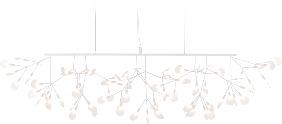 Heracleum III Linear suspension light whitefront view